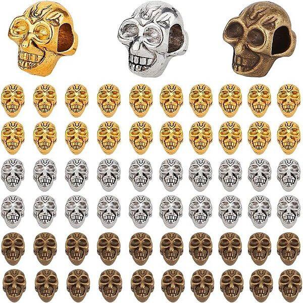60Pcs 3 Colors Alloy European Beads