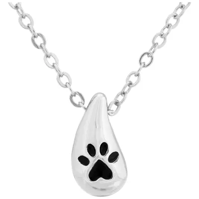 Always With Me Paw Teardrop Necklace - Gold-Tone