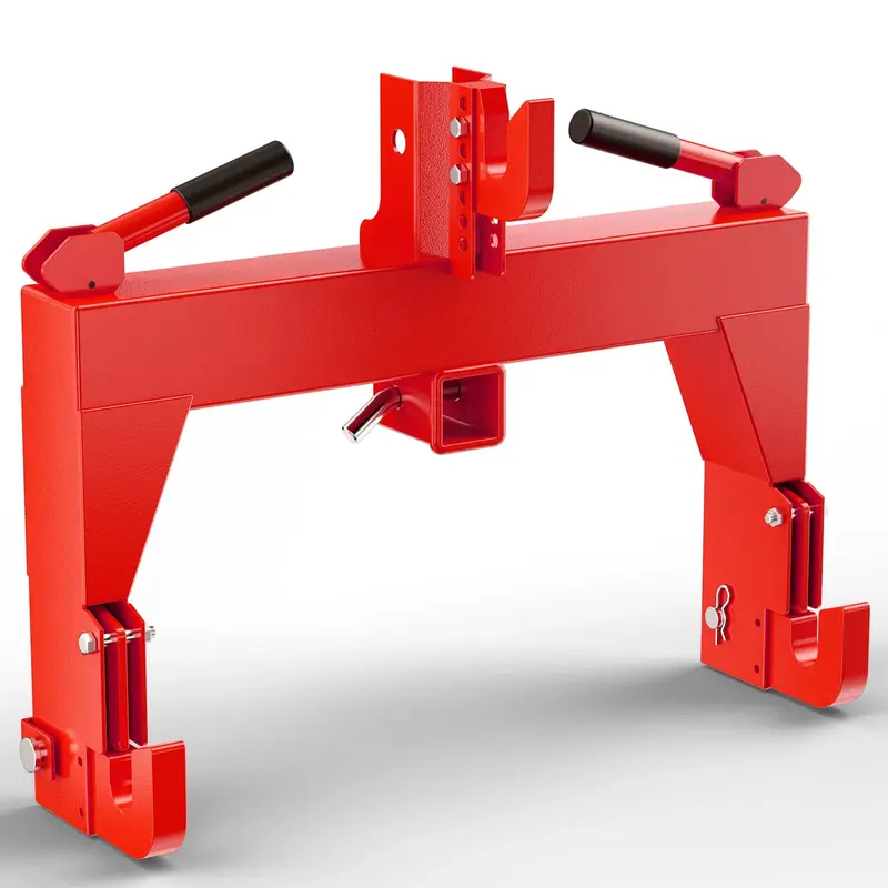 Garvee 3-Point Quick Hitch for Tractors 3000 LBS Capacity Heavy-Duty Steel Easy Install Category 0 & 1 Red Agricultural Use