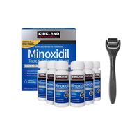 Kirkland Minoxidil 5% Extra Strength 1 to 6 Months Supply With Derma Roller 0.5MM Men's Hair Growth Serum Hair Care Daily Pac...