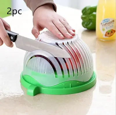 Creative Salad Cutter Fruit and Vegetable Cutter | Color: Green 2pc