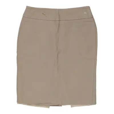 Burberry London Midi Pencil Skirt - 30W UK 10 Beige Cotton