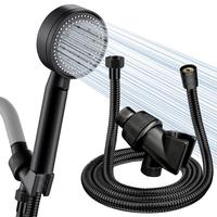 Handheld Shower Head Set, 3 Counts/set Including 5 Modes Handheld Shower Head & Hose & Shower Bracket, Bathroom Shower Equipm...