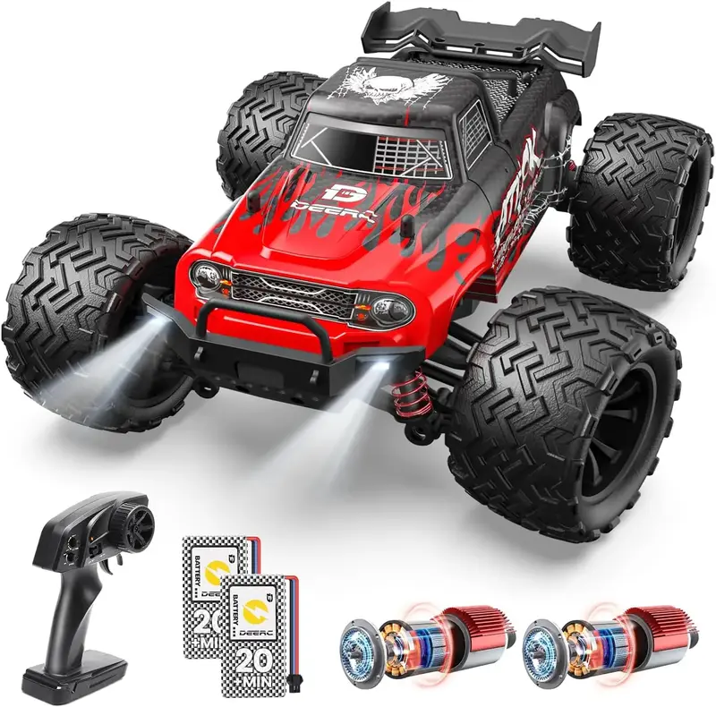 DEERC 9500E 1:16 Scale All Terrain RC Car, 4x4 High Speed 40 KPH RC Truck, 2.4Ghz Remote Control Truck with 2 Batteries, Off-...