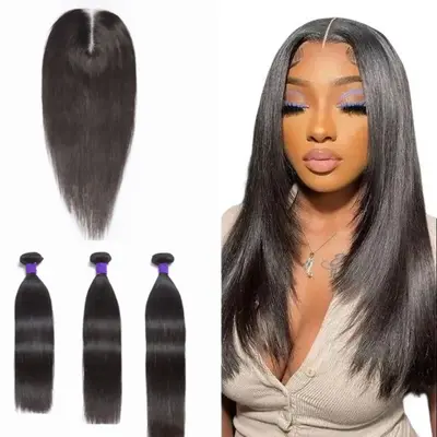 LUVME Upgraded 13A 100% Virgin Remi Human Hair (100+/-5g) Dye. Perm. High-End Salon Hair Body Wave Deep Wave Silky Straight ...