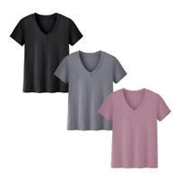 SHOWITTY Women’s 1/3 Pack T-Shirts Basic Short Sleeve V Neck Tops - Plus Size Summer Clothes Comfort Casual Daily Wear Soli...