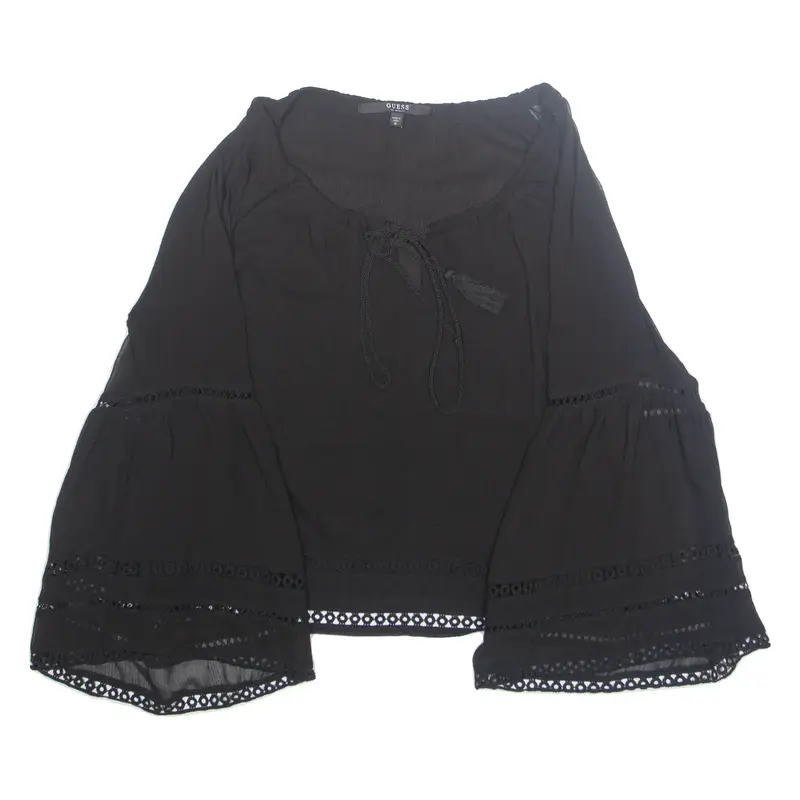GUESS Womens Top Black Long Sleeve M