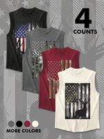Men's American Flag & Deer Print Tank Top, Regular Fit Casual Letter Graphic Sleeveless Vest for Summer, Men's Top for Daily ...