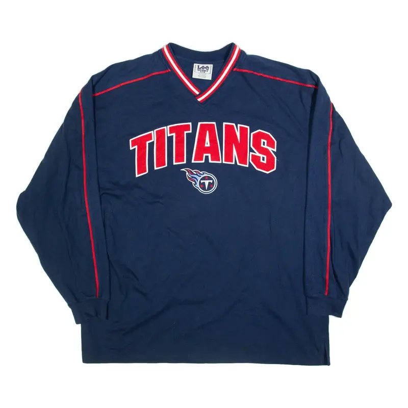 LEE SPORTS Tennessee Titans Mens Sweatshirt Blue V-Neck USA 2XL