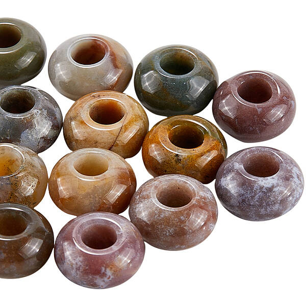 20Pcs Natural Indian Agate European Beads
