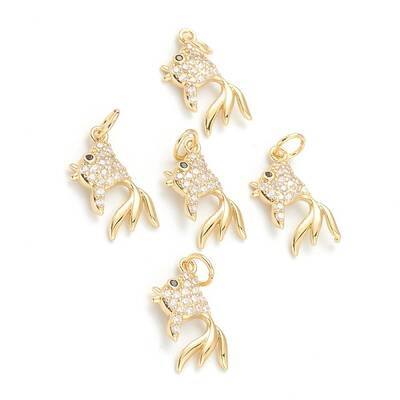 Brass Micro Pave Clear Cubic Zirconia Pendants