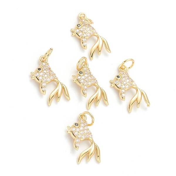 Brass Micro Pave Clear Cubic Zirconia Pendants