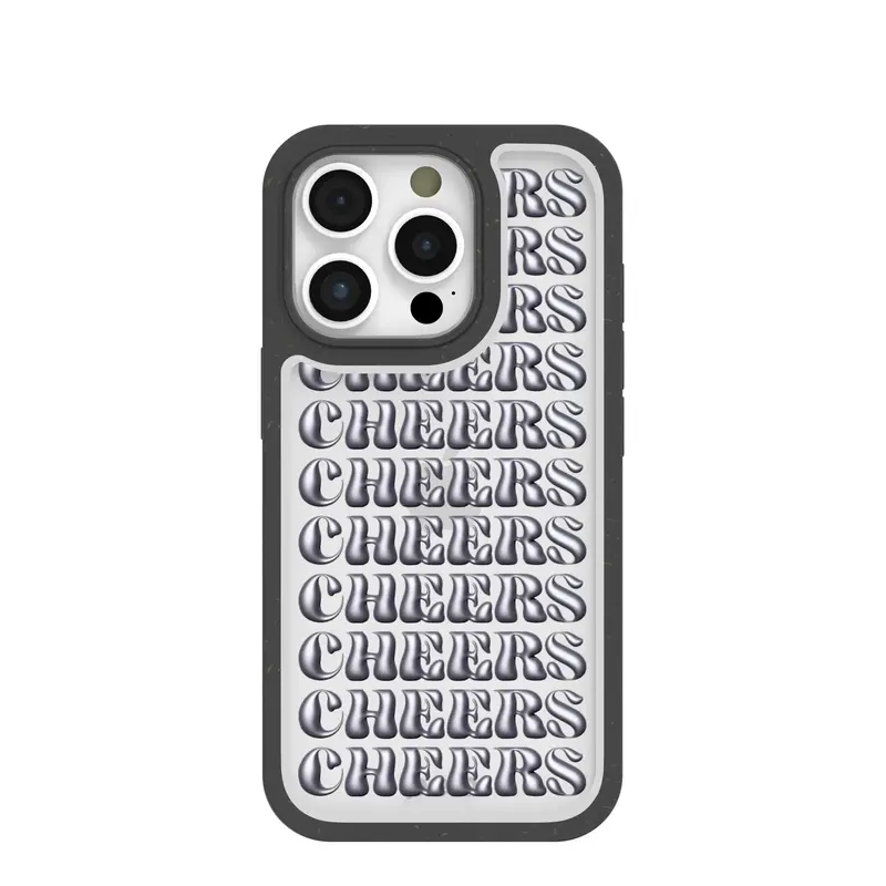 Clear Cheers iPhone 16 Pro Case With Black Ridge