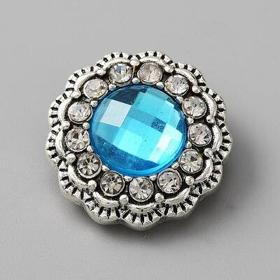 Alloy Rhinestone Snap Buttons