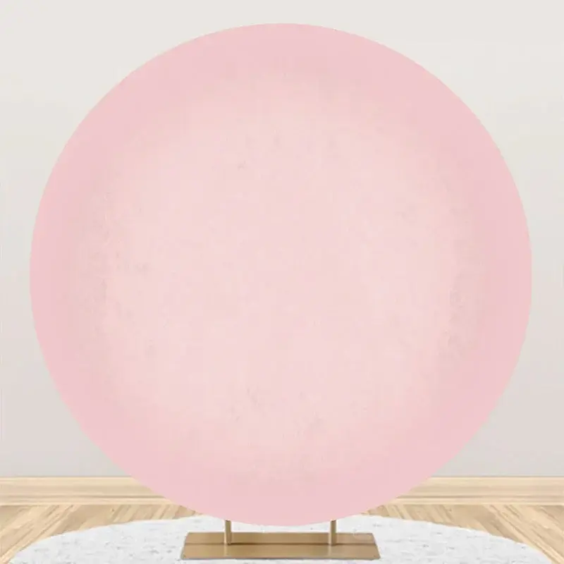 Round Bright Pink Solid Color Birthday Backdrop - Aperturee