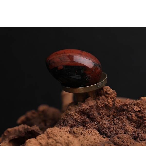 Natural Bloodstone Egg Figurines Statues for Home Office Desktop Decoration