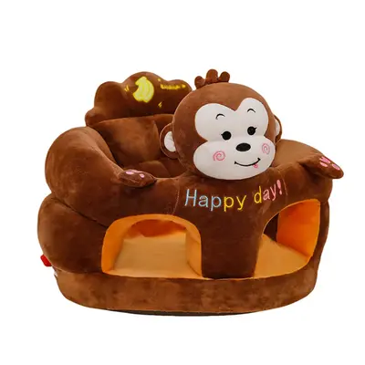 Baby Sit up Chair Cute Cartoon Animals Plush Toddler Sofa Chair Baby Support Floor Seat for Infant Learn to Sit Cozy Nursery
