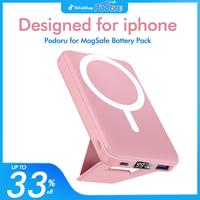 Podoru Wireless Charger for MagSafe Smartphone Fast Charging Power Bank, 10000mAh Magnetic Battery Pack &USB-C Cable, for iPh...