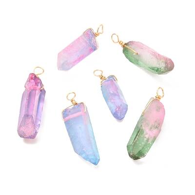 Natural Quartz Crystal Point Pendants