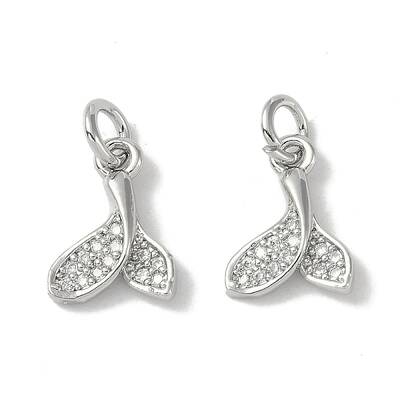 Brass Micro Pave Clear Cubic Zirconia Pendants