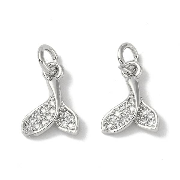 Brass Micro Pave Clear Cubic Zirconia Pendants