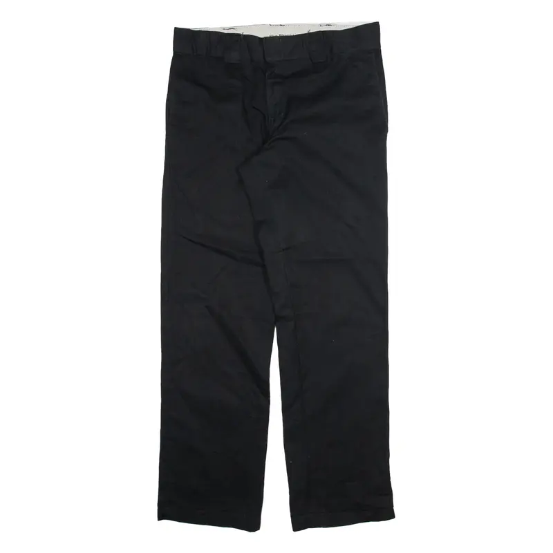 DICKIES Mens Trousers Black Slim Straight W32 L32