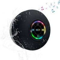 [ FreeShip] Portable Mini Bluetooth Shower Speakers, Wireless Speaker with Suction Cup, lP67 Waterproof Speaker with LED Ligh...