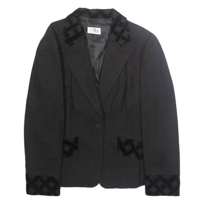 JULIA Womens Blazer Jacket Black Wool M