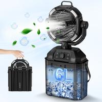 YoungSa Portable Camping Misting Fan with 6L Bucket 32000mAh Rechargeable Multifunction Fan,Infinitely variable speed,4 Spray...