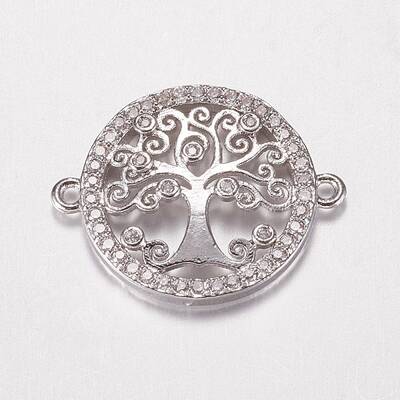 Brass Micro Pave Cubic Zirconia Links