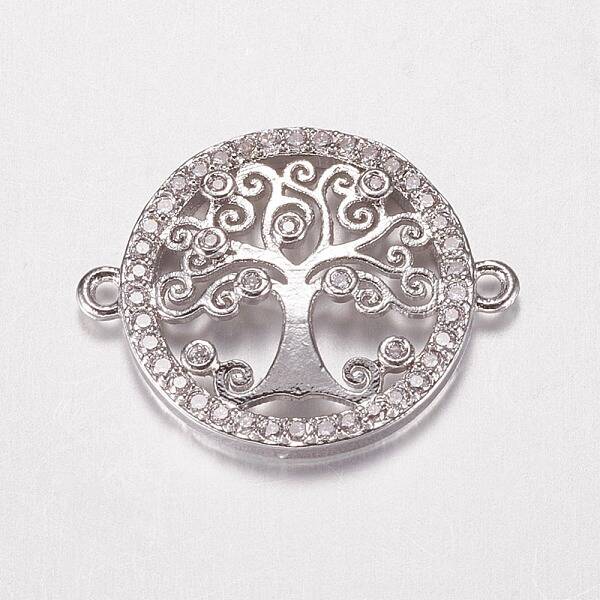 Brass Micro Pave Cubic Zirconia Links