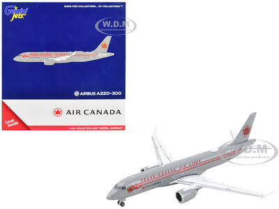 Airbus A220-300 Commercial Aircraft Trans-Canada Air Lines - Air Canada Gray with Red Stripes 1/400 Diecast Model Airplane by...