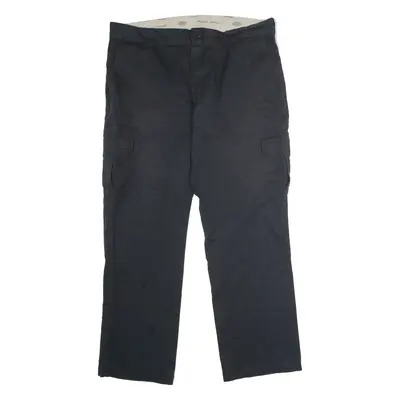 DICKIES Flex Workwear Cargo Mens Trousers Black Regular Straight W38 L32