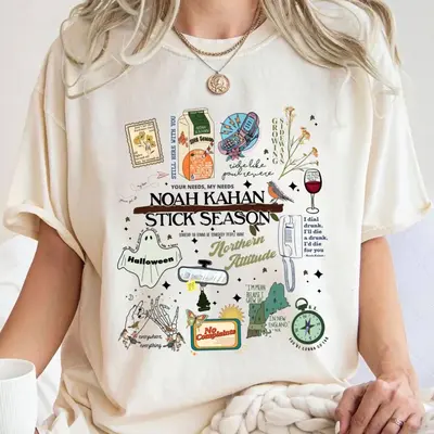 Retro Noah Kahann Songs Shirt, Stick Season Shirt, Noah Country Music Concert, Halloween Music, Fall Season, Ghost Sweatshirt...