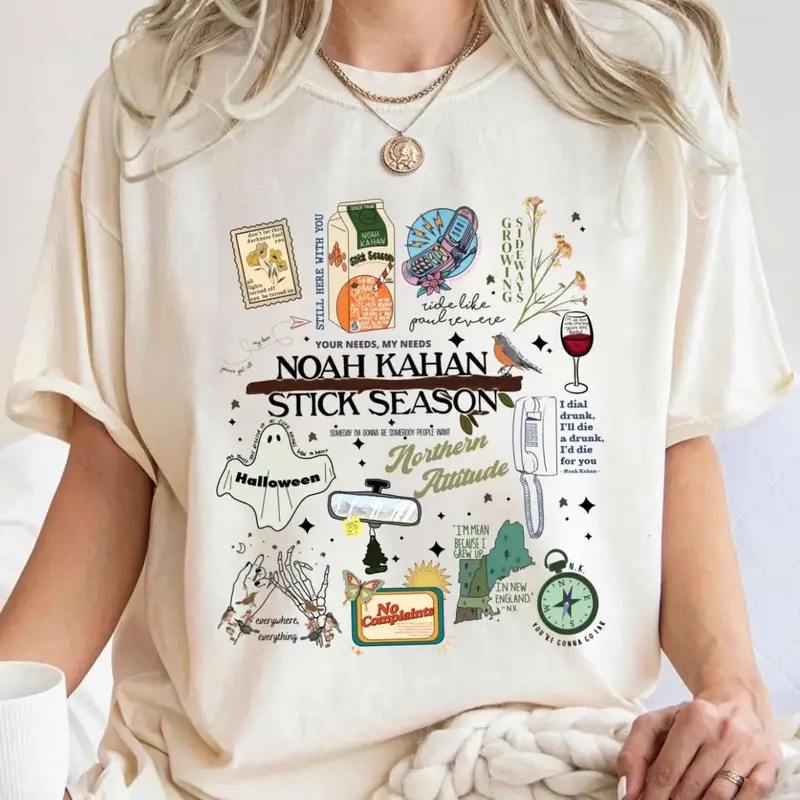 Retro Noah Kahann Songs Shirt, Stick Season Shirt, Noah Country Music Concert, Halloween Music, Fall Season, Ghost Sweatshirt...