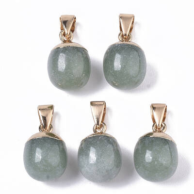 Top Golden Plated Natural Green Aventurine Pendants