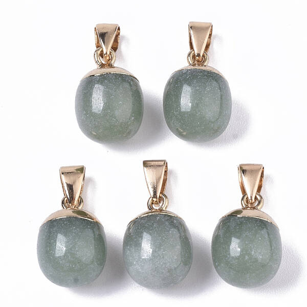 Top Golden Plated Natural Green Aventurine Pendants