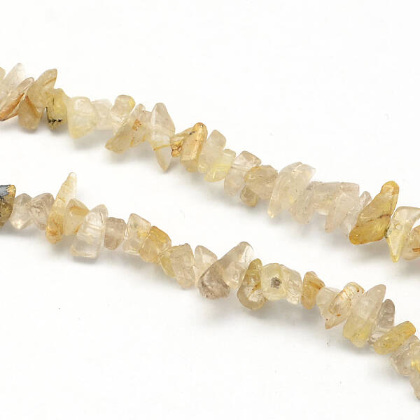 Natural Gold Rutilated Quartz Stone Bead Strands