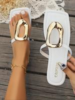 Women's Fashionable Slide Sandals, Casual  Flat Sandals for Summer, Lightweight Breathable Comfortable Shoes for Daily Wear