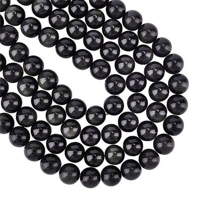 Natural Obsidian Beads Strands