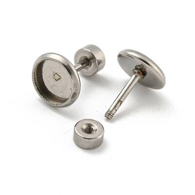 Non-Tarnish 201 Stainless Steel Stud Earrings Findings