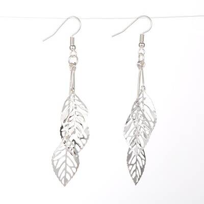 Trendy Women's Dangling Iron Leaf  Earrings