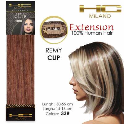 Hc milano natural hair 3 clips 1 strip remy width 14-16cm length 55cm col.33