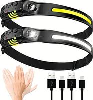 LED Headlamp Rechargeable- 230° COB Super Bright Head Lights for Forehead,USB C Headband Flashlight for Work, Hiking, Runnin...