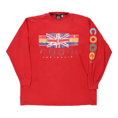 Coogi Graphic Long Sleeve T-Shirt - XL Red Cotton