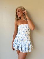 Women's Floral Print Tube Dress, Fashion Casual Strapless Sleeveless A Line Dress for Daily Outdoor Wear, Summer Dresses, La...
