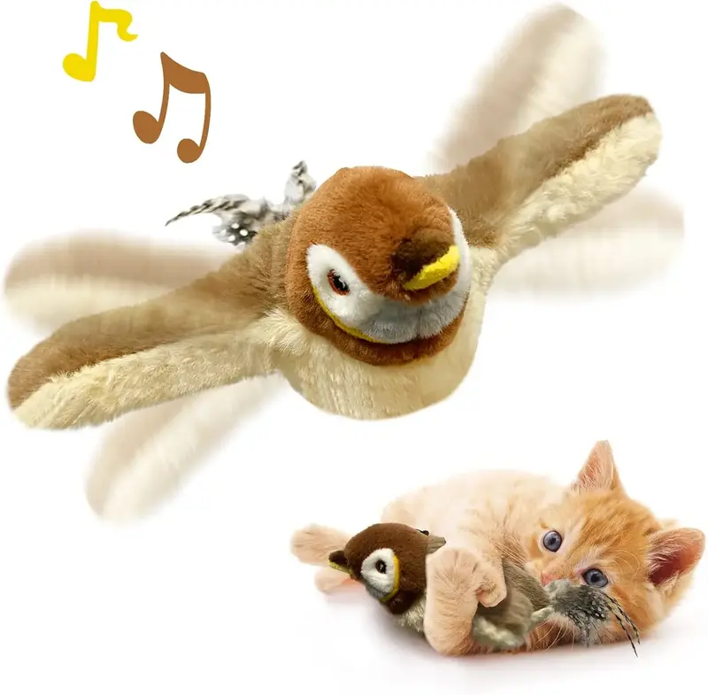 2025 New Flapping Chase Cat Toy (No Flying), Upgrade Flapping Bird Cat Toy Interactive Flying Bird Cat Toys For Indoor Cats, ...