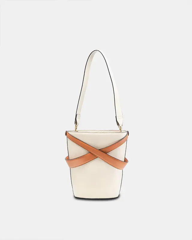 Cage Bucket Bag | Color: Oat x Caramel
