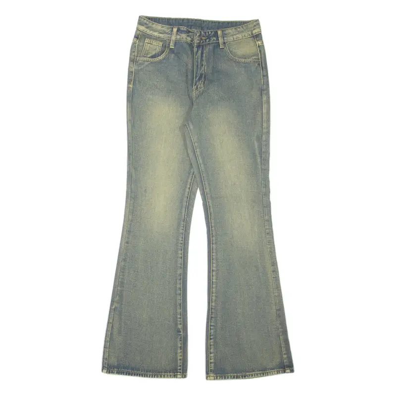 ROMWE Womens Jeans Blue Regular Flared Stone Wash W29 L32