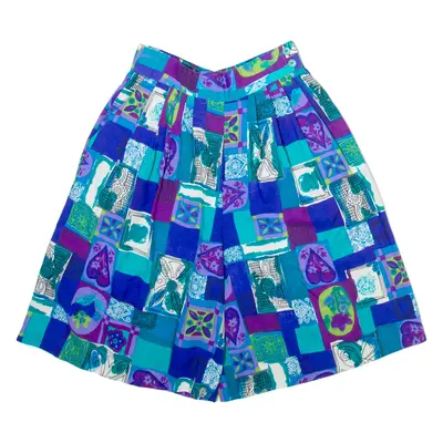 BOBBIE BROOKS Womens Casual Shorts Blue Relaxed Check S W24